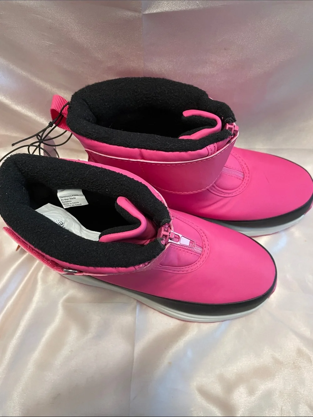 Wonder Nation Pink & Black Toddler Girls Zip Front Boots - NWT